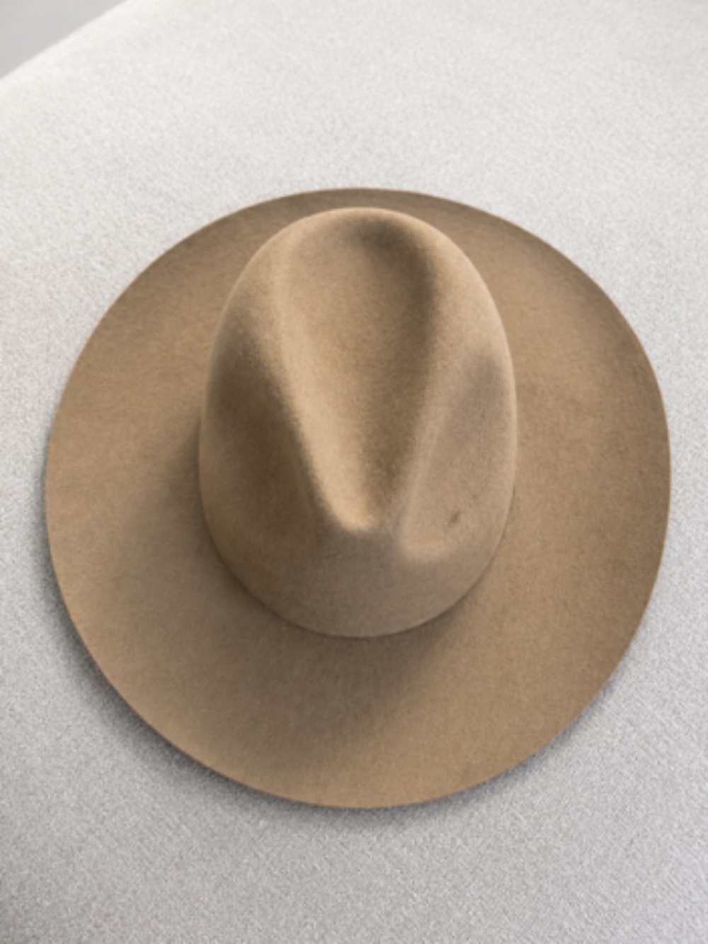 Gigi Pip Camel 100% Australian Wool Wide Brim Fedora Hat Size 59